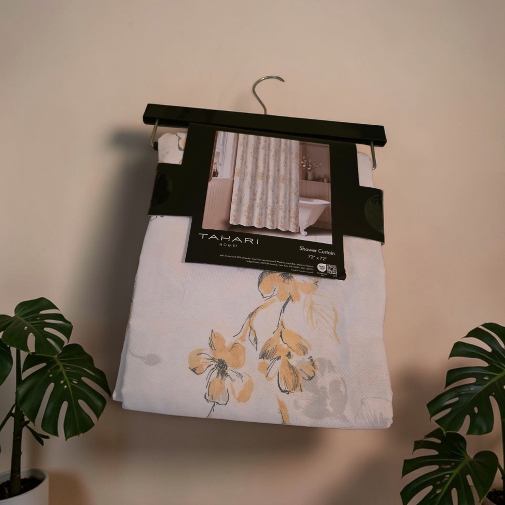 TAHARI Home Floral Fabric  Shower Curtain 72 X 72 NEW